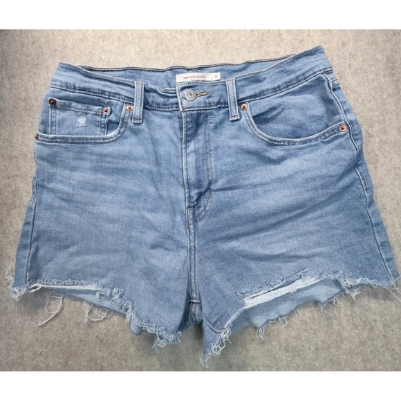 Levi's Pants - Levi's High Rise Shorts Women 31 Denim Cut Off Frayed Hem Stretch Distressed